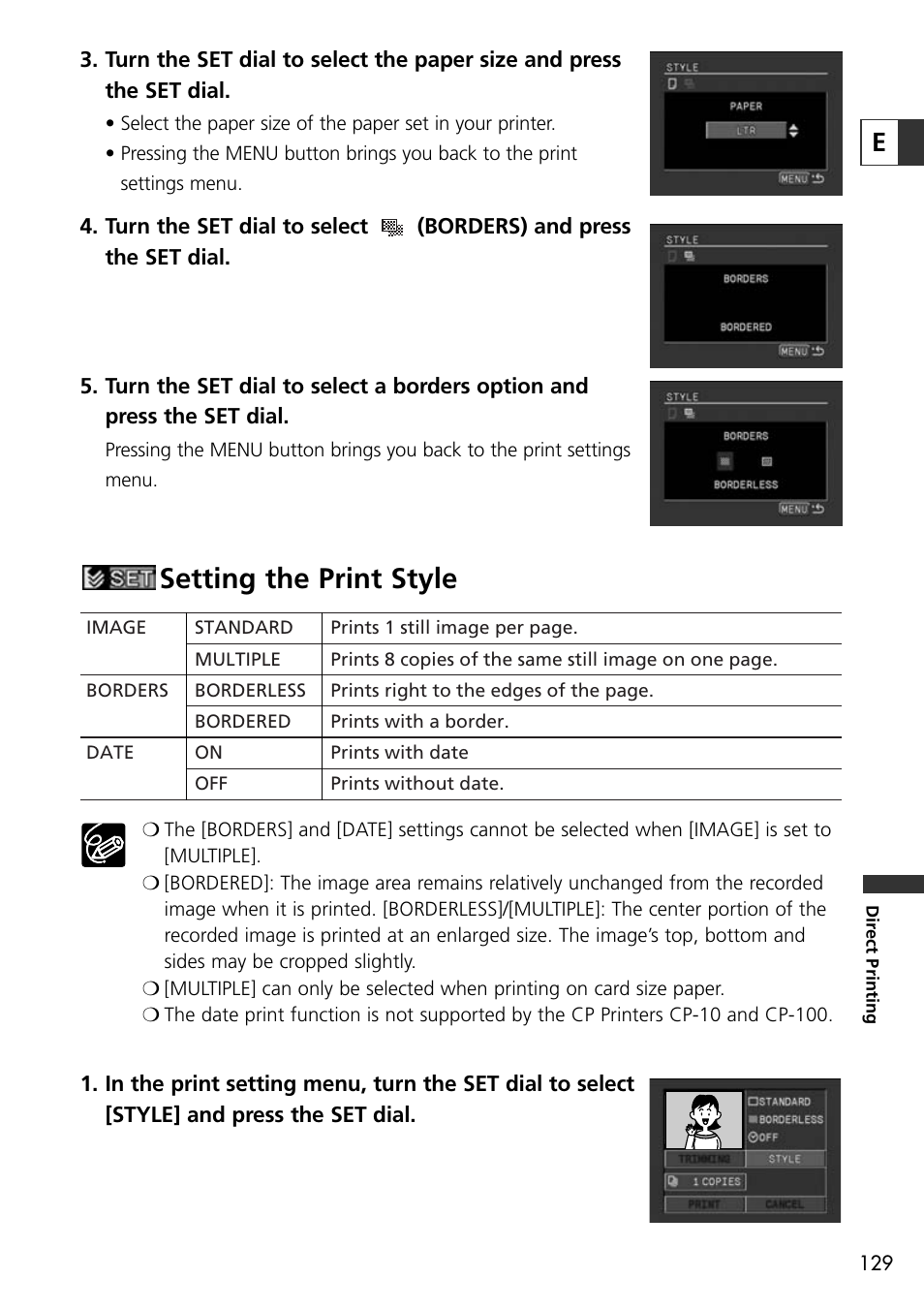 Setting the print style | U-Line 30 User Manual | Page 129 / 166