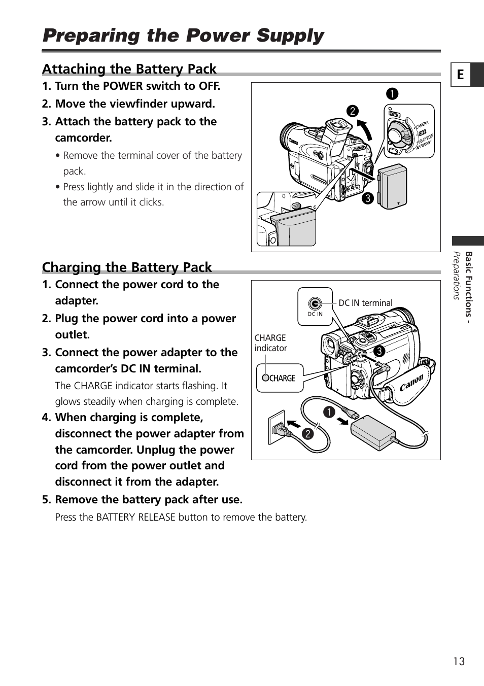 Preparing the power supply, Attaching the battery pack, Charging the battery pack | U-Line 30 User Manual | Page 13 / 166