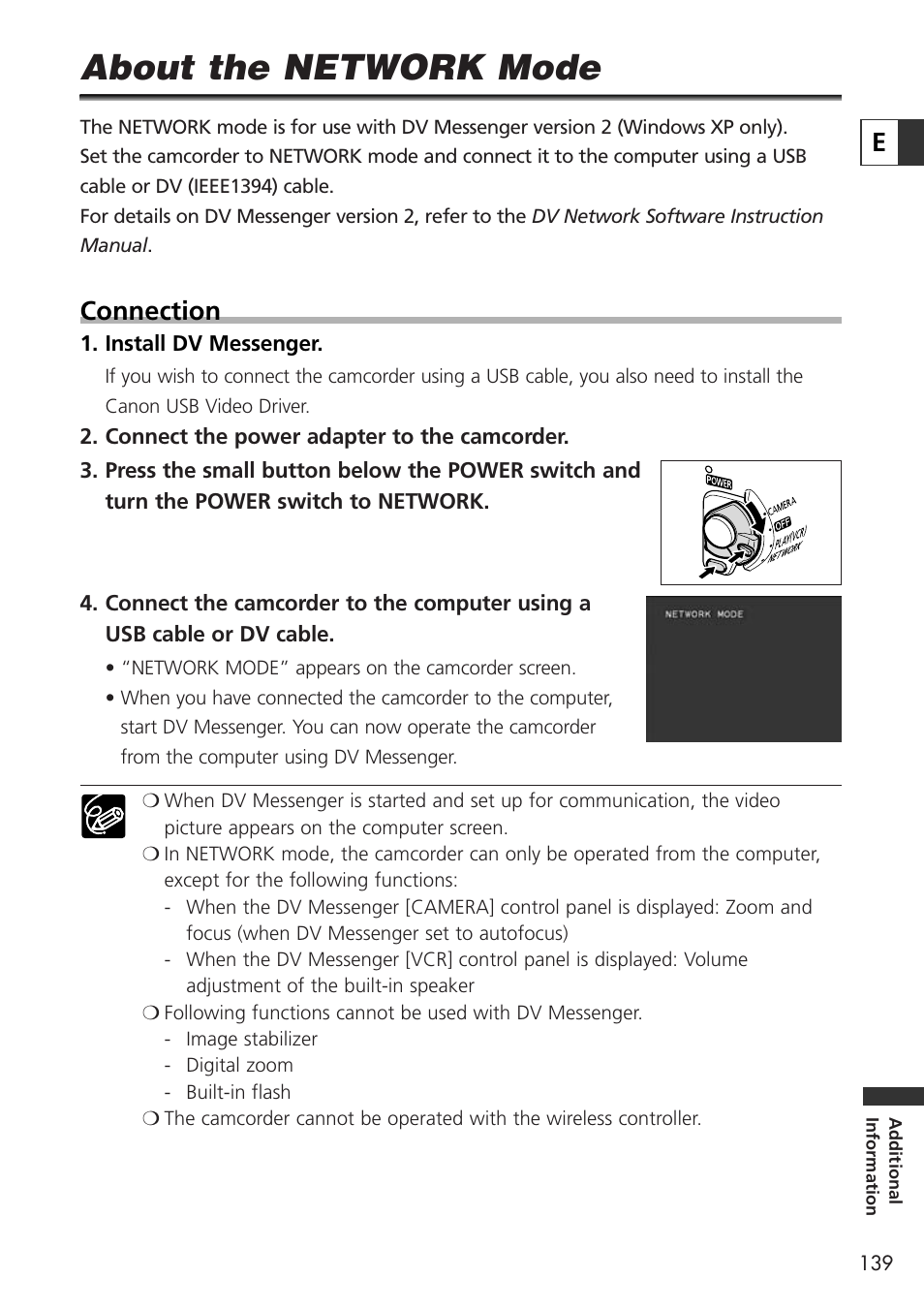 About the network mode, Connection | U-Line 30 User Manual | Page 139 / 166