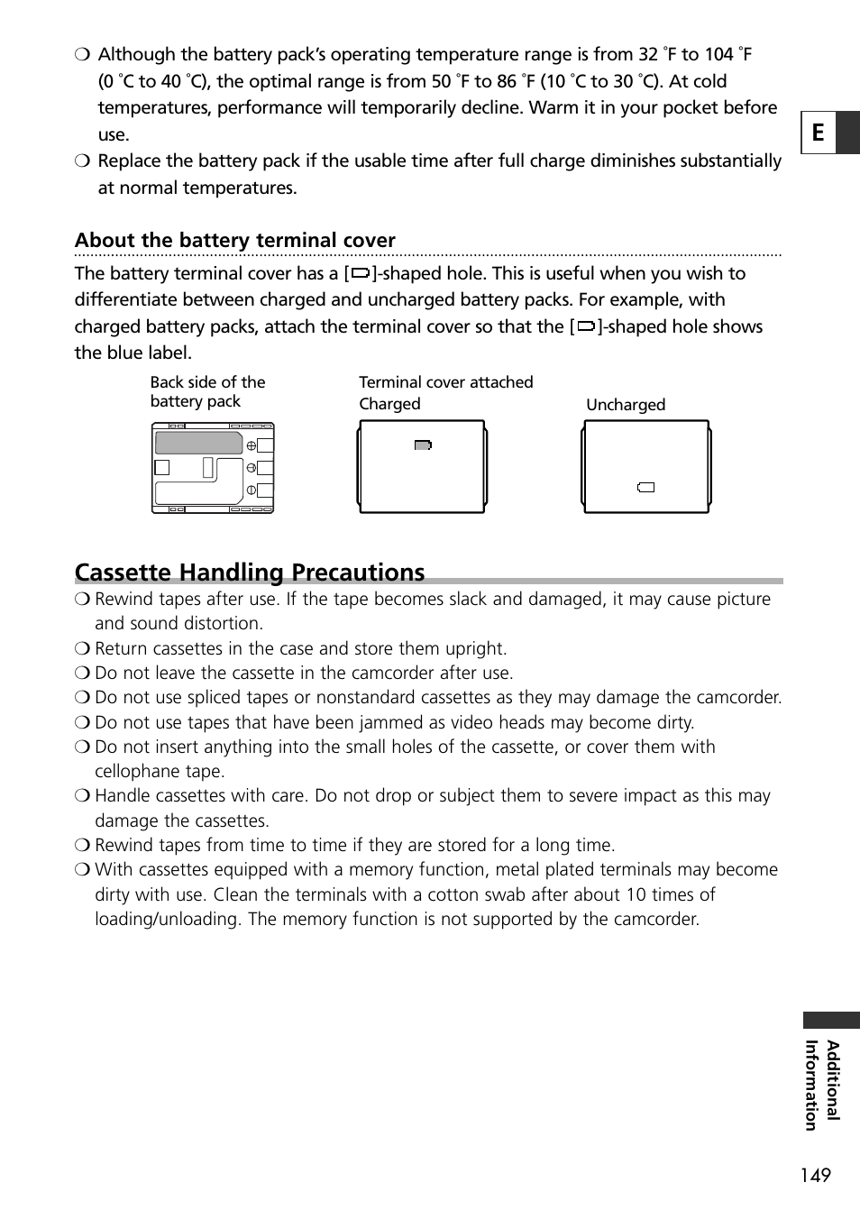 Cassette handling precautions | U-Line 30 User Manual | Page 149 / 166