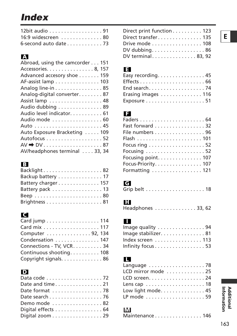 Index | U-Line 30 User Manual | Page 163 / 166