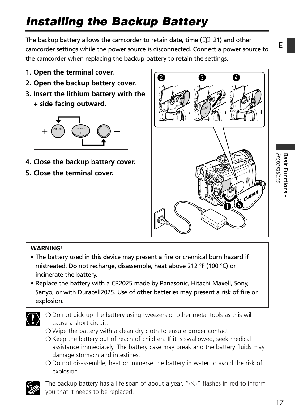 Installing the backup battery | U-Line 30 User Manual | Page 17 / 166