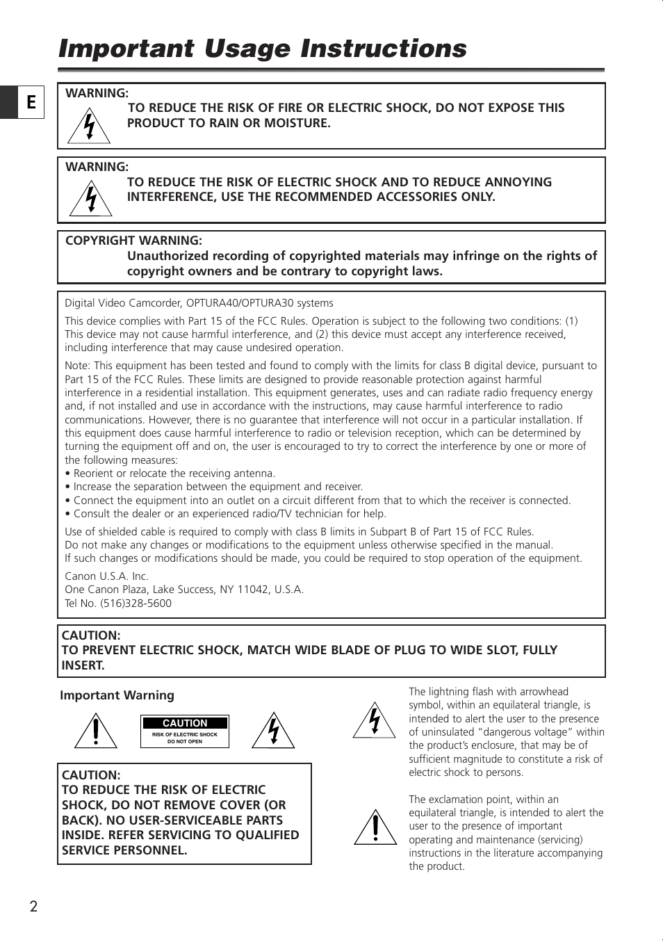 Important usage instructions | U-Line 30 User Manual | Page 2 / 166