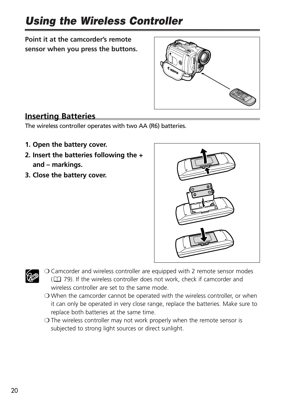 Using the wireless controller, Inserting batteries | U-Line 30 User Manual | Page 20 / 166