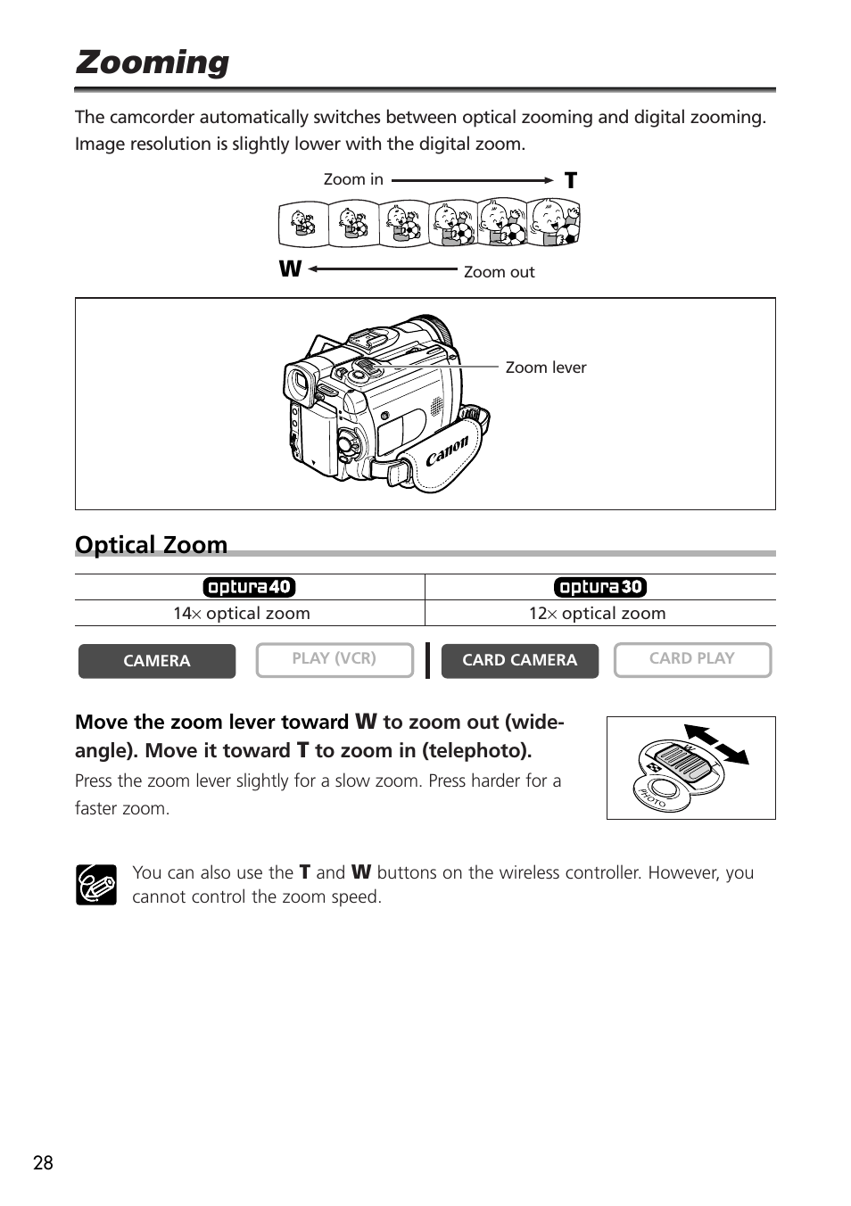 Zooming, Optical zoom | U-Line 30 User Manual | Page 28 / 166