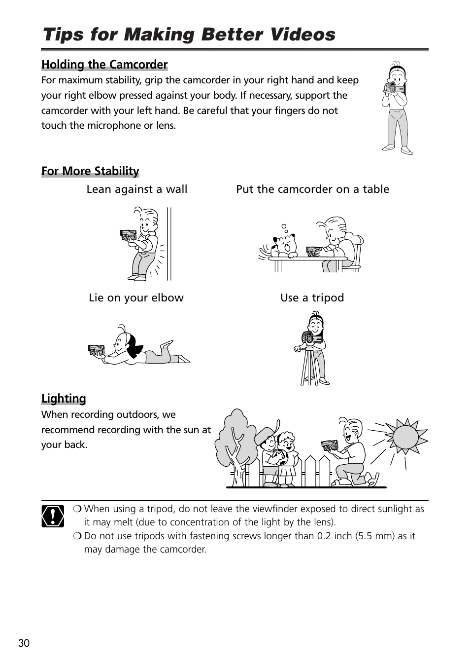 Tips for making better videos | U-Line 30 User Manual | Page 30 / 166
