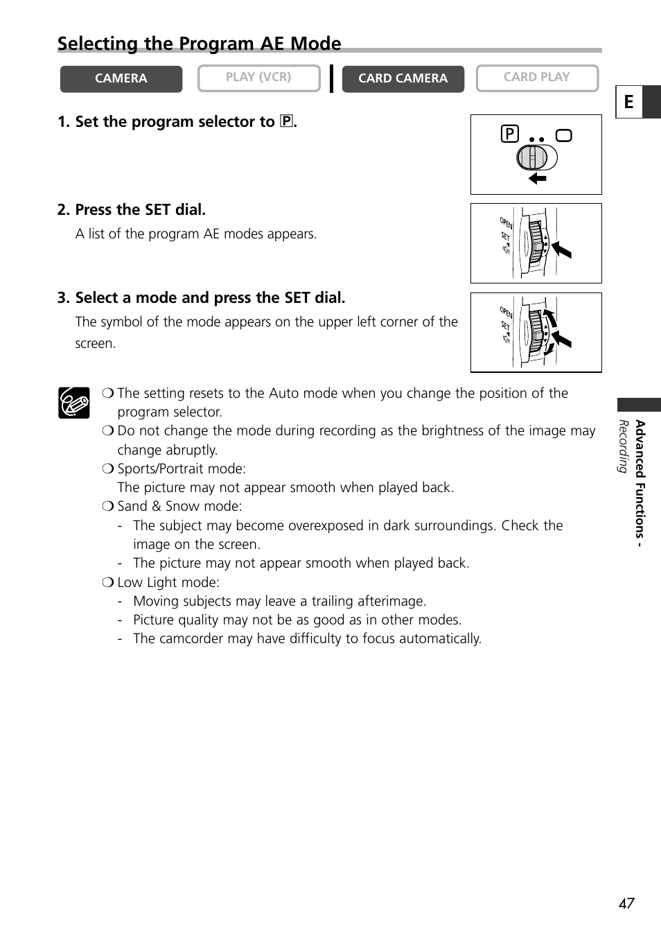 Eselecting the program ae mode | U-Line 30 User Manual | Page 47 / 166