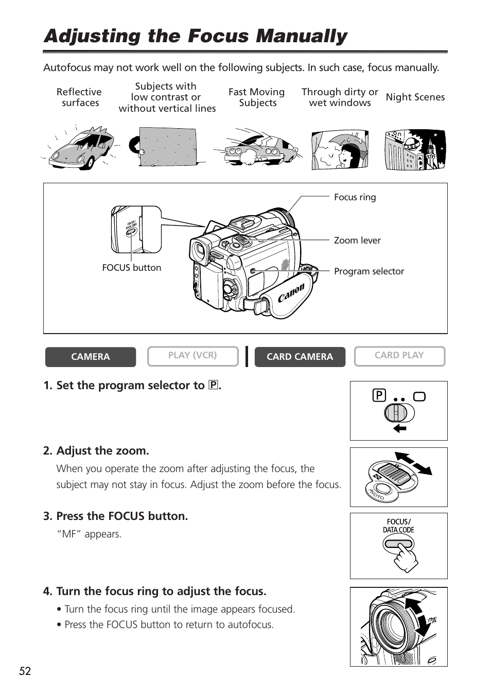 Adjusting the focus manually | U-Line 30 User Manual | Page 52 / 166
