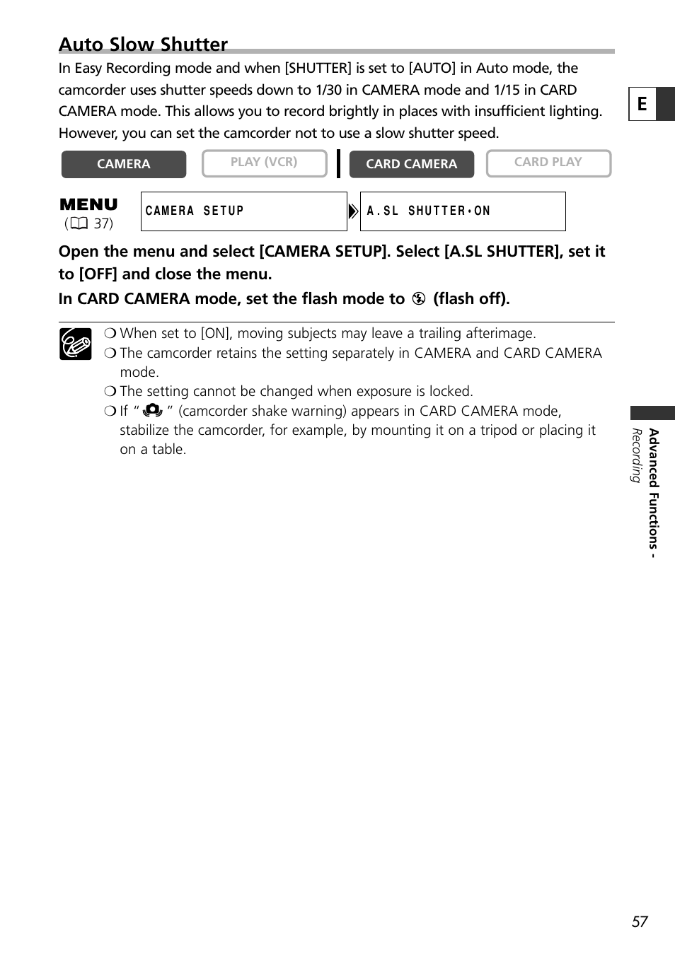 Eauto slow shutter | U-Line 30 User Manual | Page 57 / 166