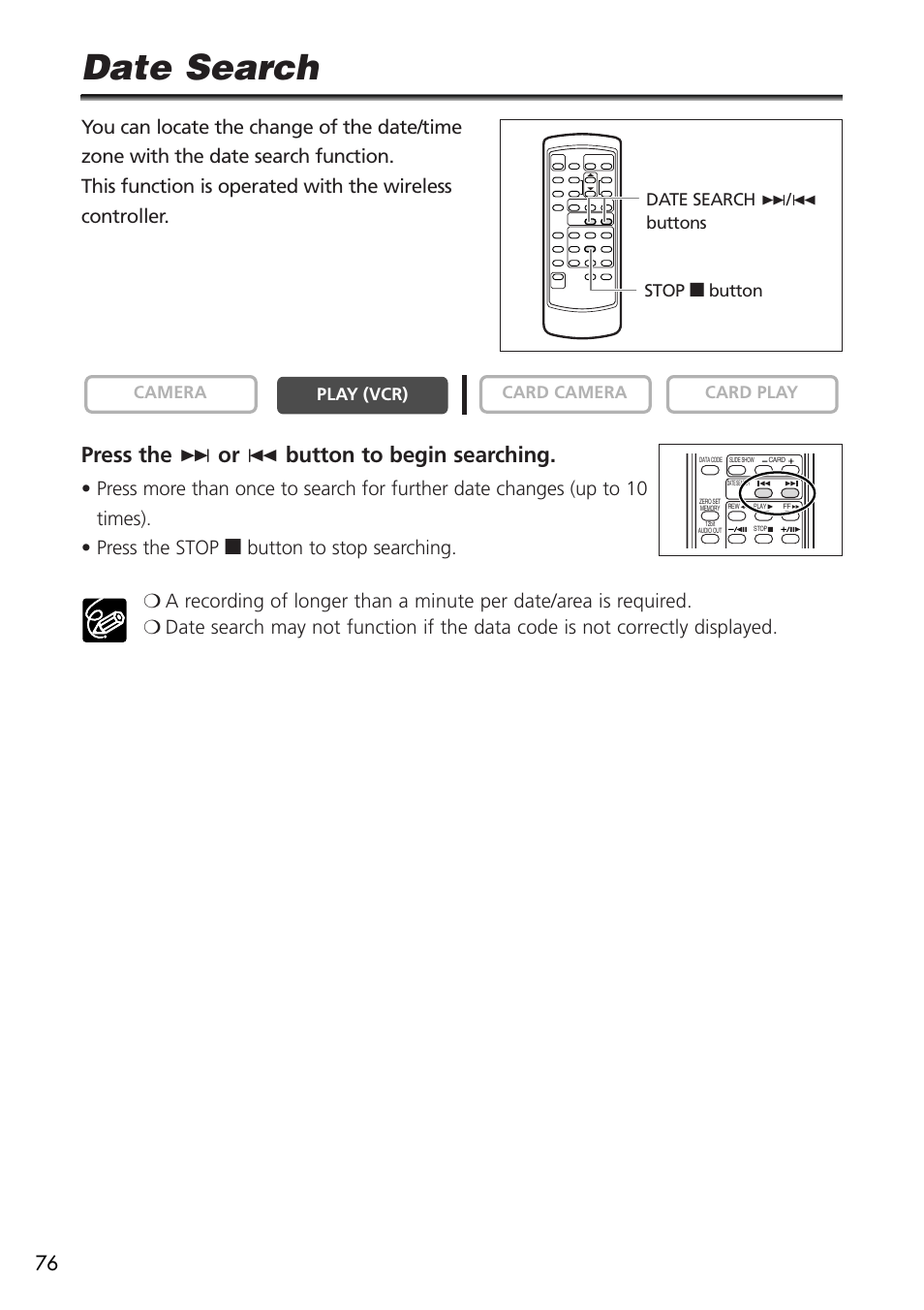 Date search, Press the + or - button to begin searching | U-Line 30 User Manual | Page 76 / 166