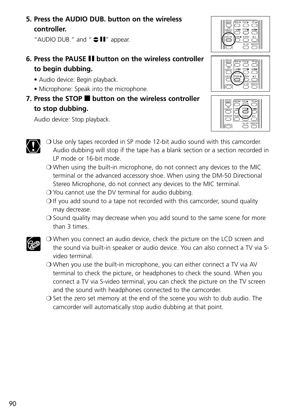 Audio dub.” and “ a” appear | U-Line 30 User Manual | Page 90 / 166