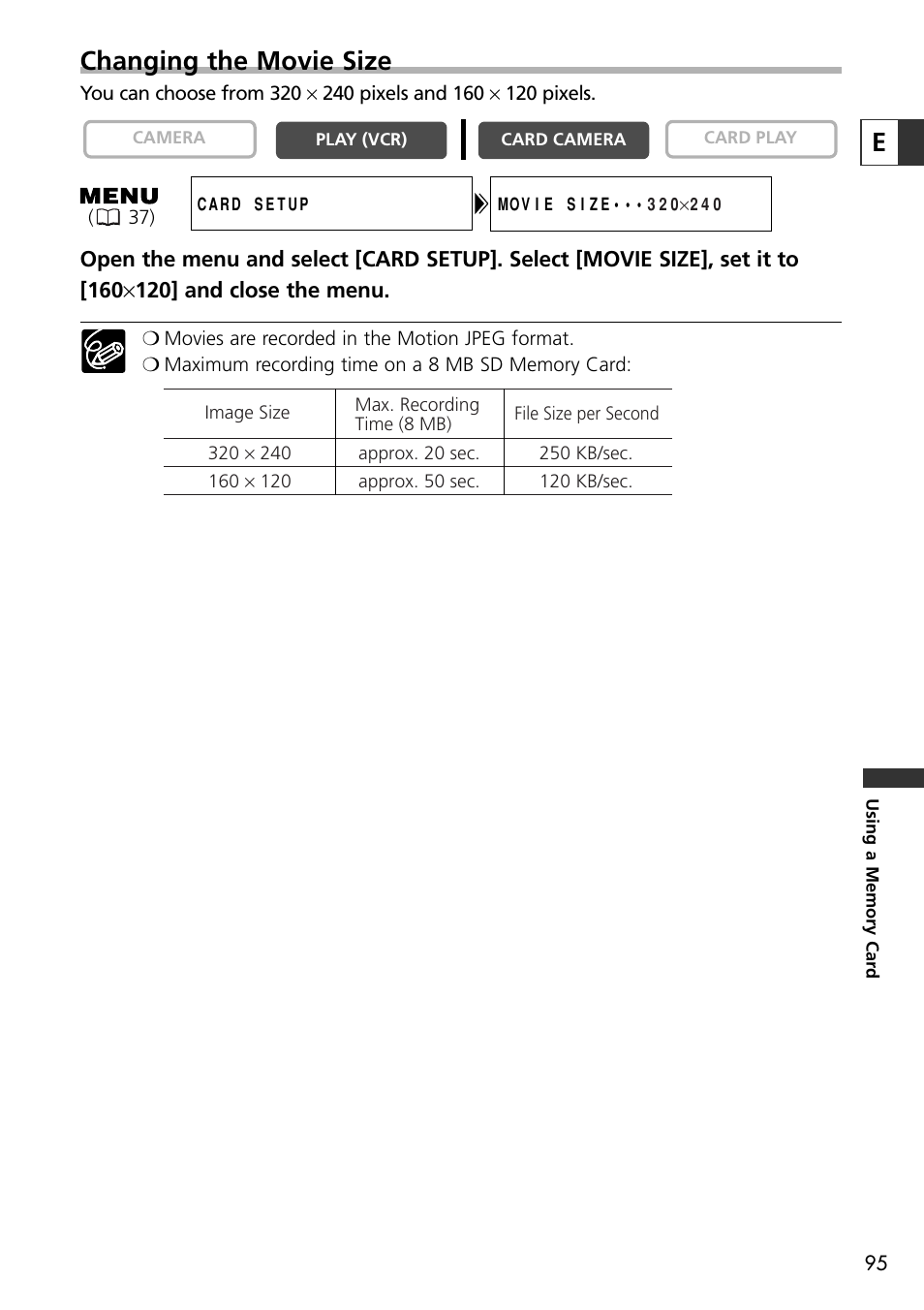 Echanging the movie size | U-Line 30 User Manual | Page 95 / 166