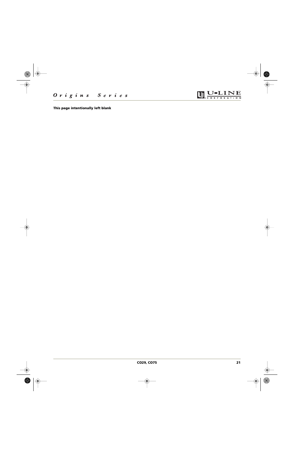 U-Line CO75 User Manual | Page 21 / 24