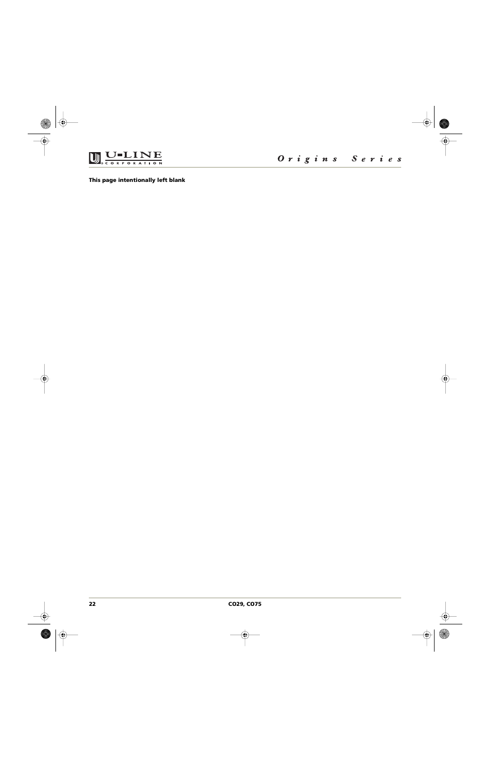 U-Line CO75 User Manual | Page 22 / 24