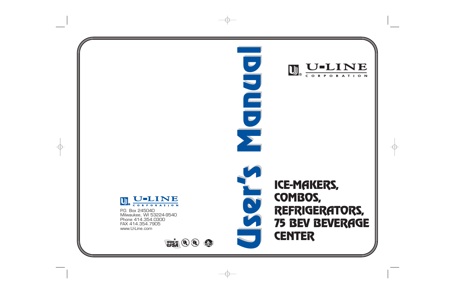 U-Line 75 User Manual | 56 pages