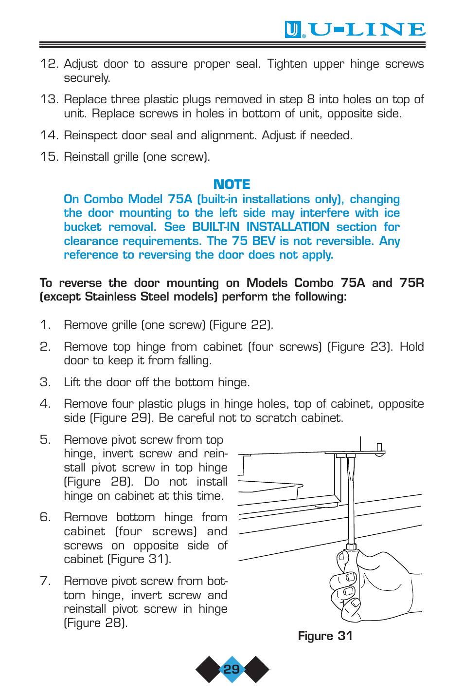 U-Line 75 User Manual | Page 31 / 56