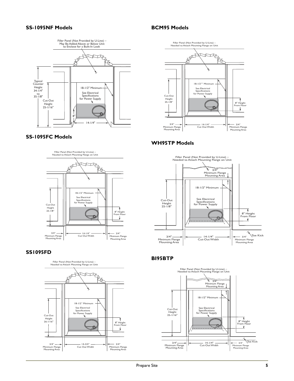 Prepare site 5 | U-Line WH95 User Manual | Page 6 / 19