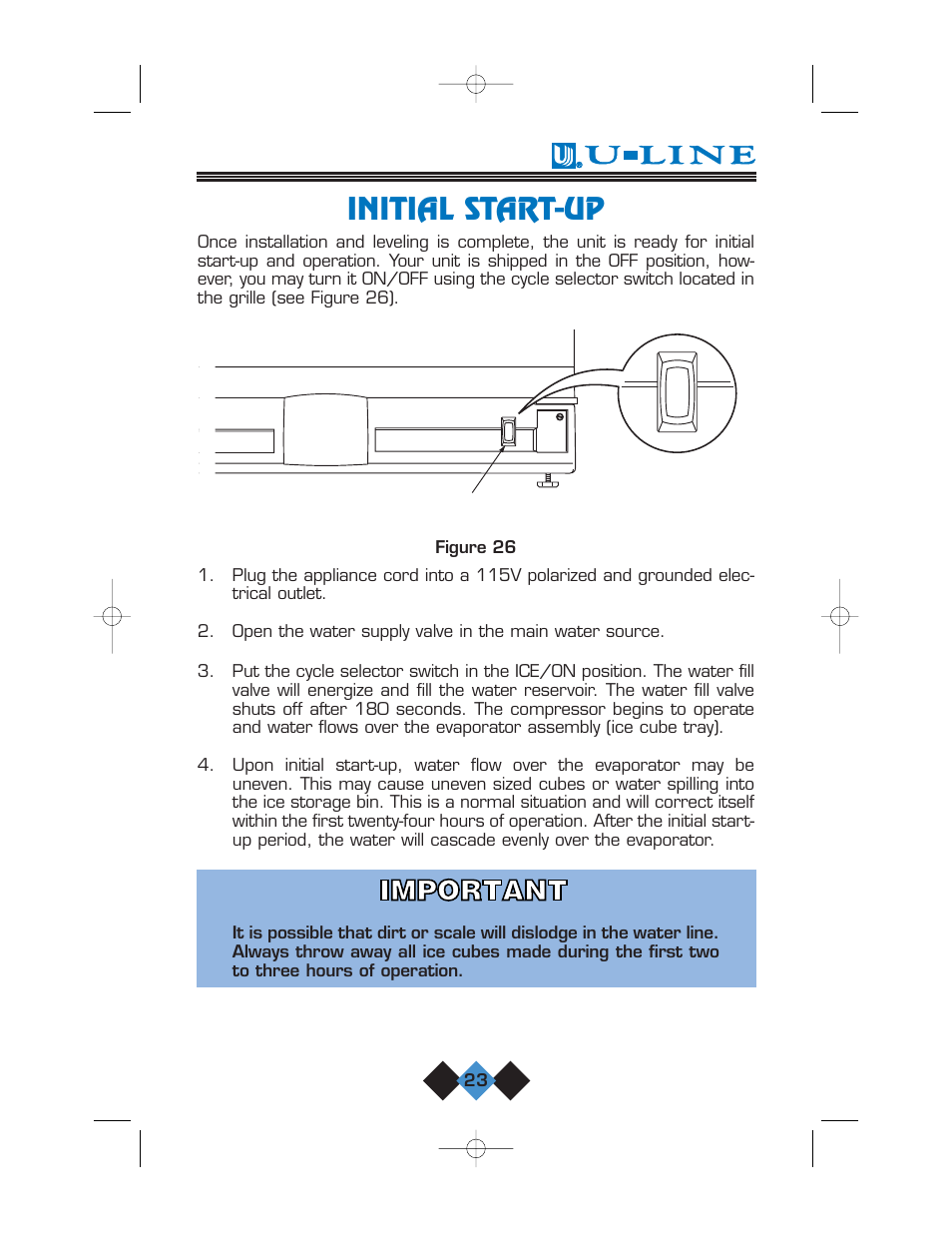 Initial start-up | U-Line CLR2060 User Manual | Page 25 / 44