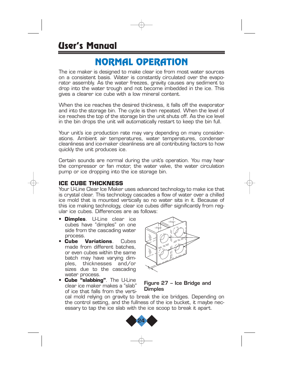 Normal operation, User’s manual | U-Line CLR2060 User Manual | Page 26 / 44