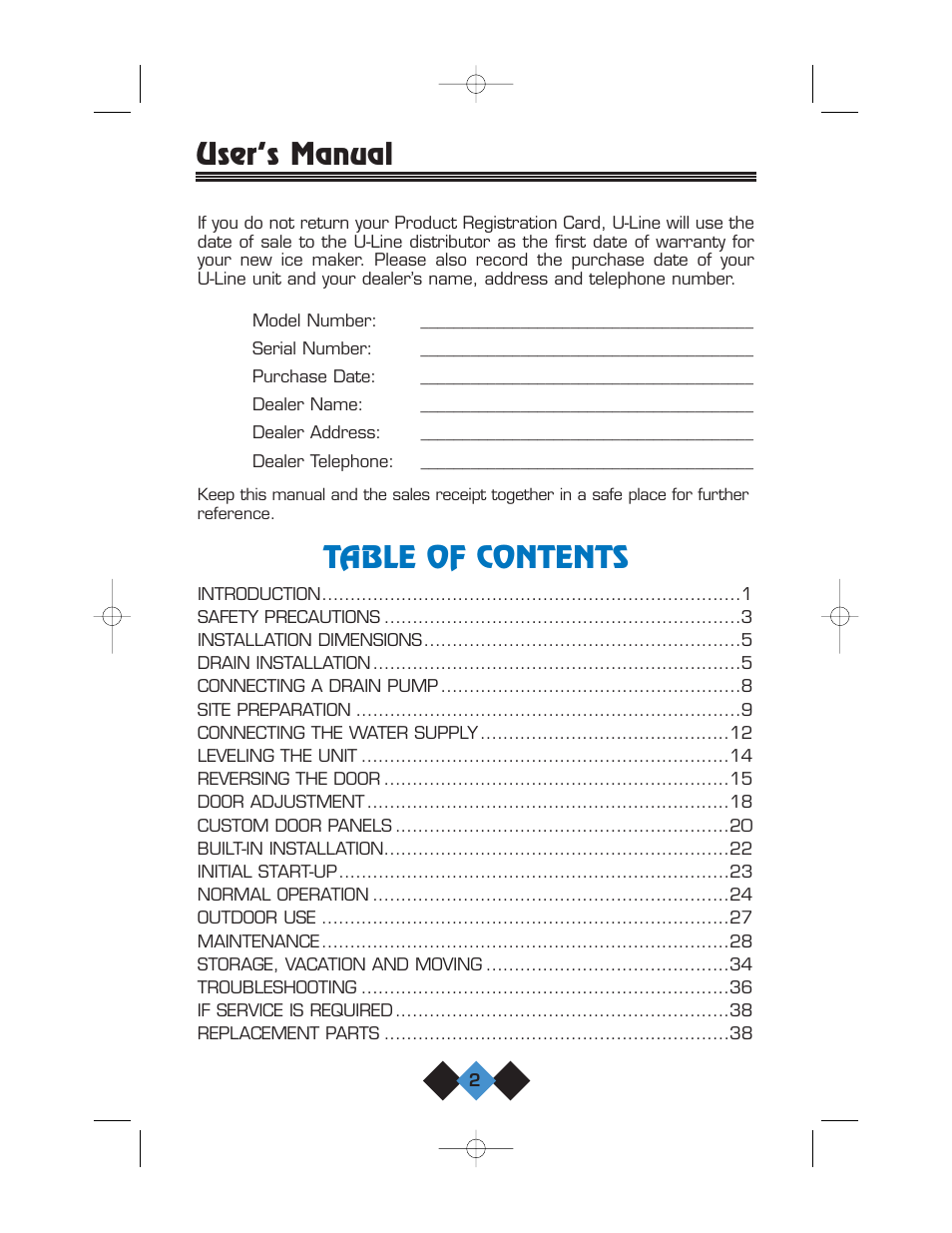 U-Line CLR2060 User Manual | Page 4 / 44