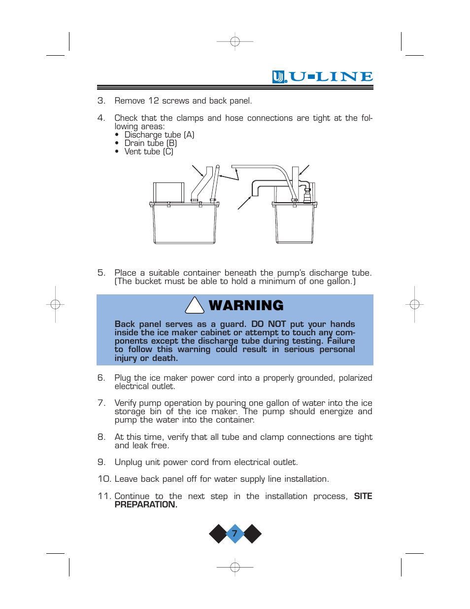 Warning | U-Line CLR2060 User Manual | Page 9 / 44