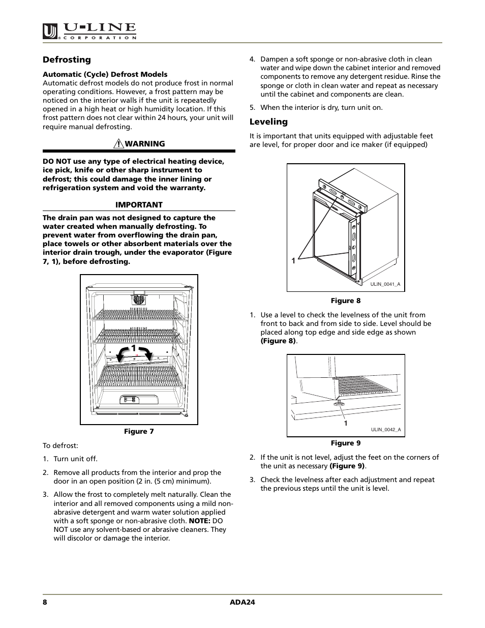 Ada series | U-Line ADA SERIES ADA24R User Manual | Page 10 / 20