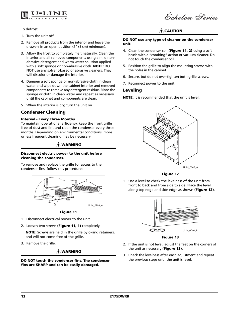 U-Line 2175DWRR User Manual | Page 12 / 20