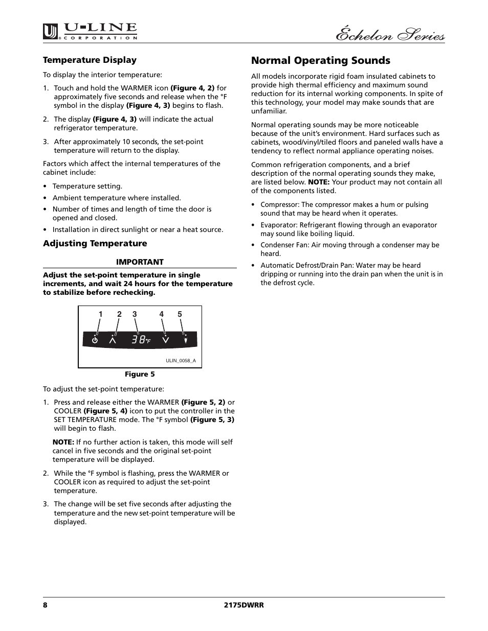 Normal operating sounds | U-Line 2175DWRR User Manual | Page 8 / 20