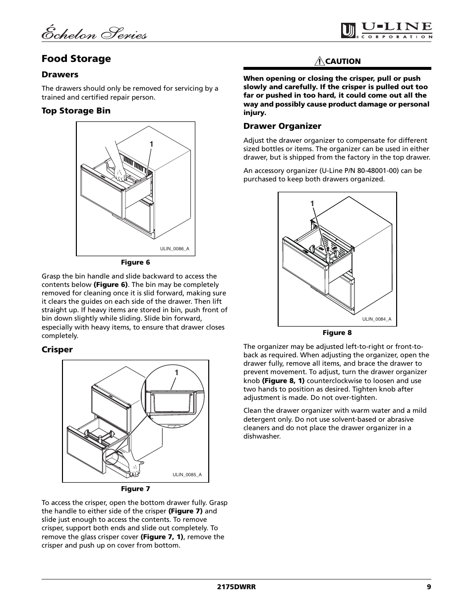 Food storage | U-Line 2175DWRR User Manual | Page 9 / 20
