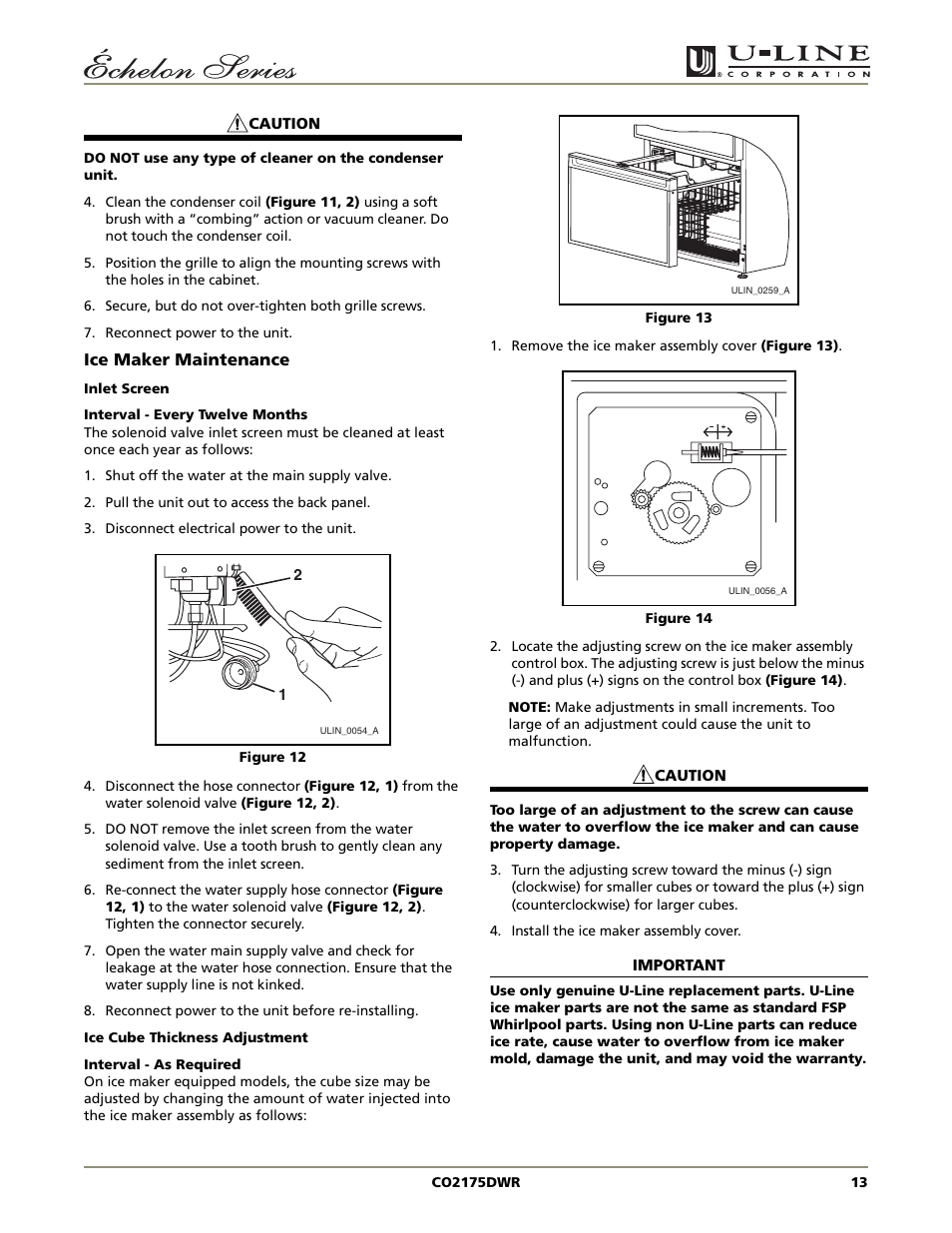 U-Line CO2175DWR User Manual | Page 13 / 20