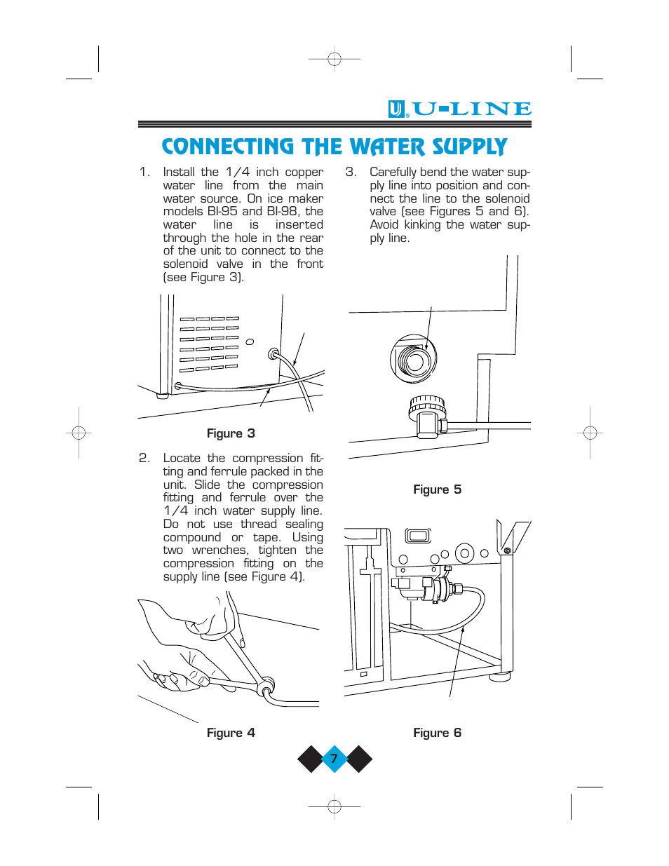 Connecting the water supply | U-Line Refrigerator/Ice-Maker Combos User Manual | Page 9 / 38