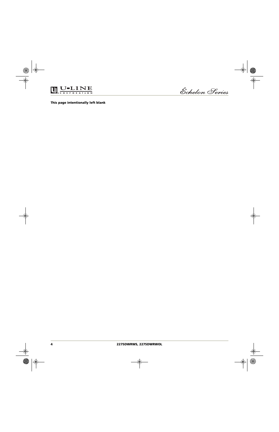 U-Line 2275DWRWS User Manual | Page 4 / 24