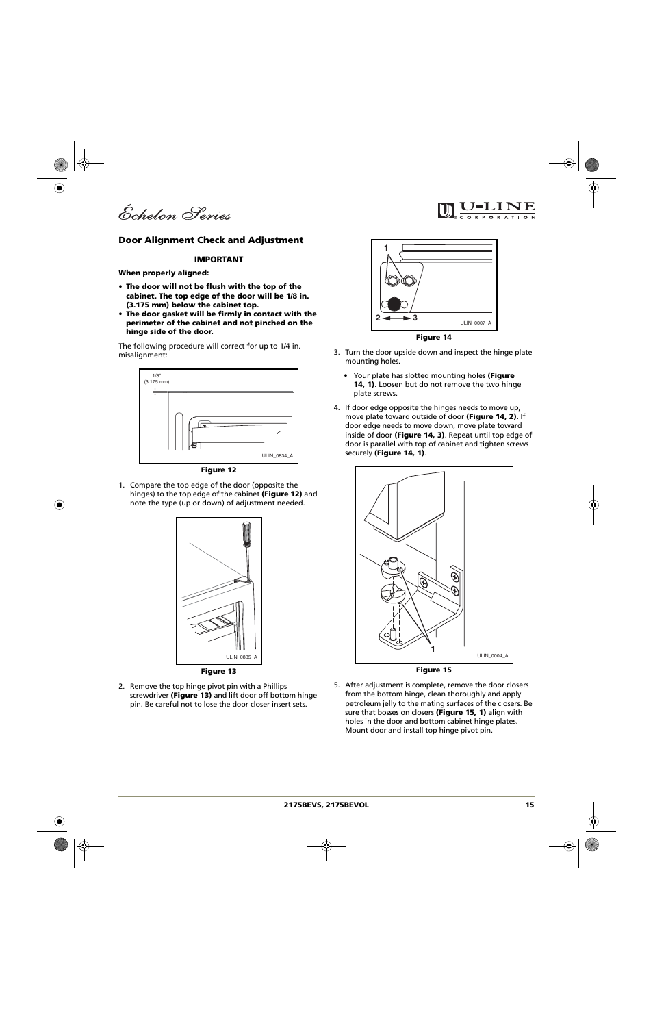 U-Line 2175BEVOL User Manual | Page 15 / 24