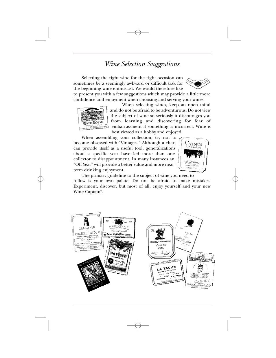 Wine selection suggestions, Safety precautions | U-Line 15WC User Manual | Page 6 / 18