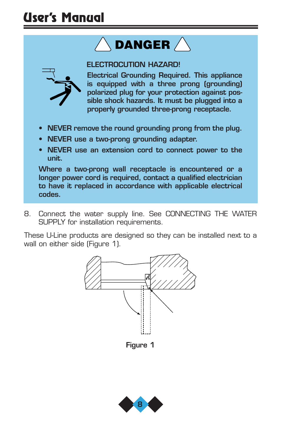 User’s manual, Danger | U-Line ICE-MAKER User Manual | Page 10 / 56