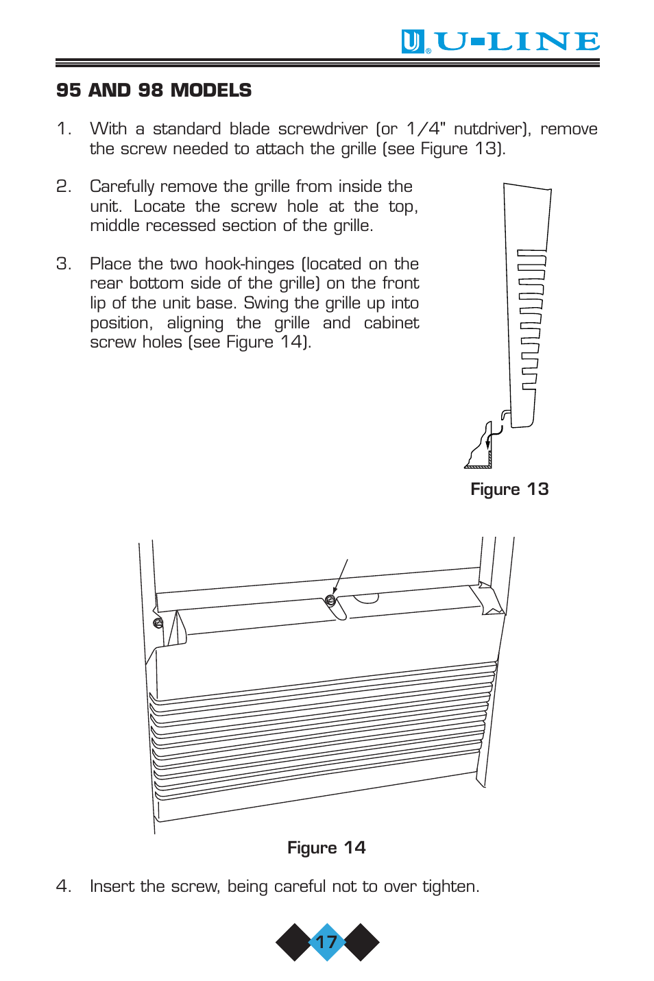 95 and 98 models | U-Line ICE-MAKER User Manual | Page 19 / 56