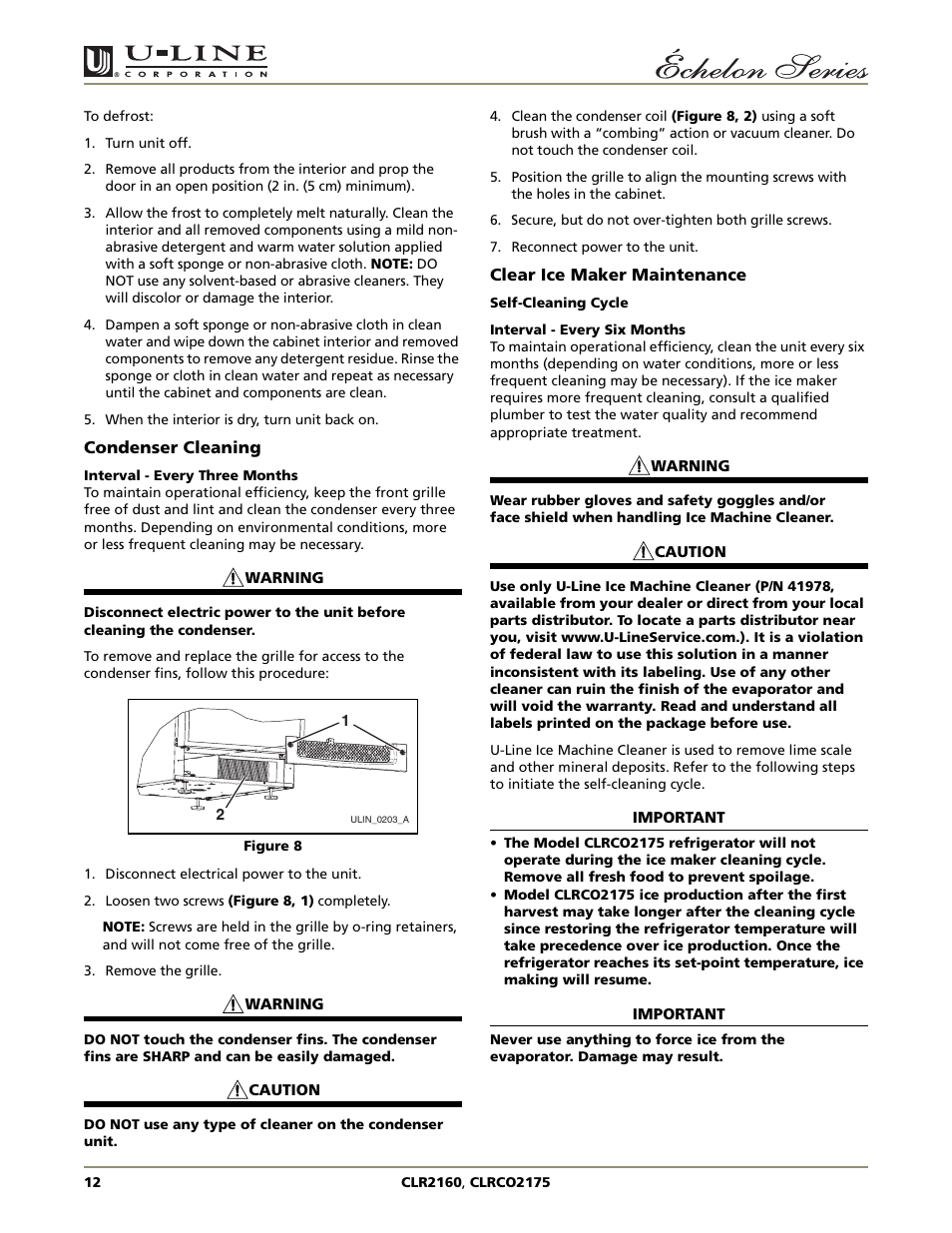 U-Line CLR2160 User Manual | Page 12 / 28