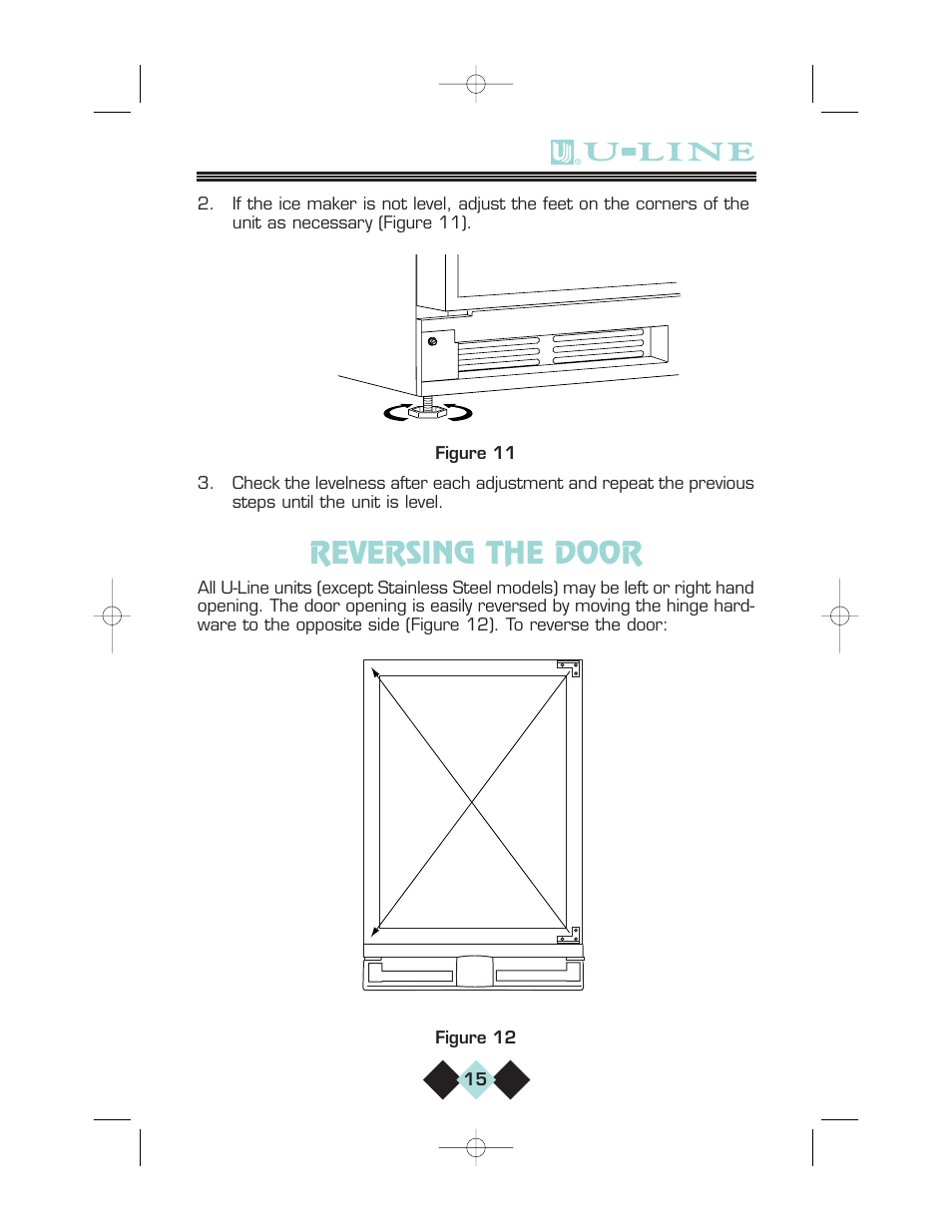 Reversing the door | U-Line CLRCO2075 User Manual | Page 17 / 48