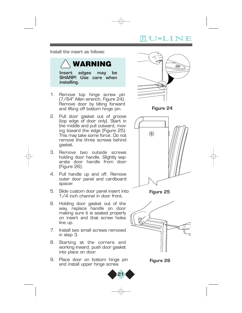 Warning | U-Line CLRCO2075 User Manual | Page 23 / 48