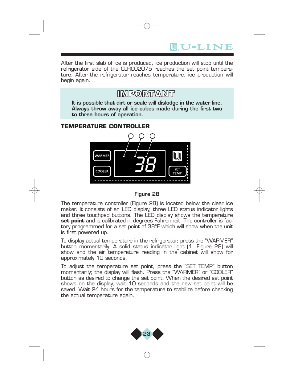 Temperature controller | U-Line CLRCO2075 User Manual | Page 25 / 48