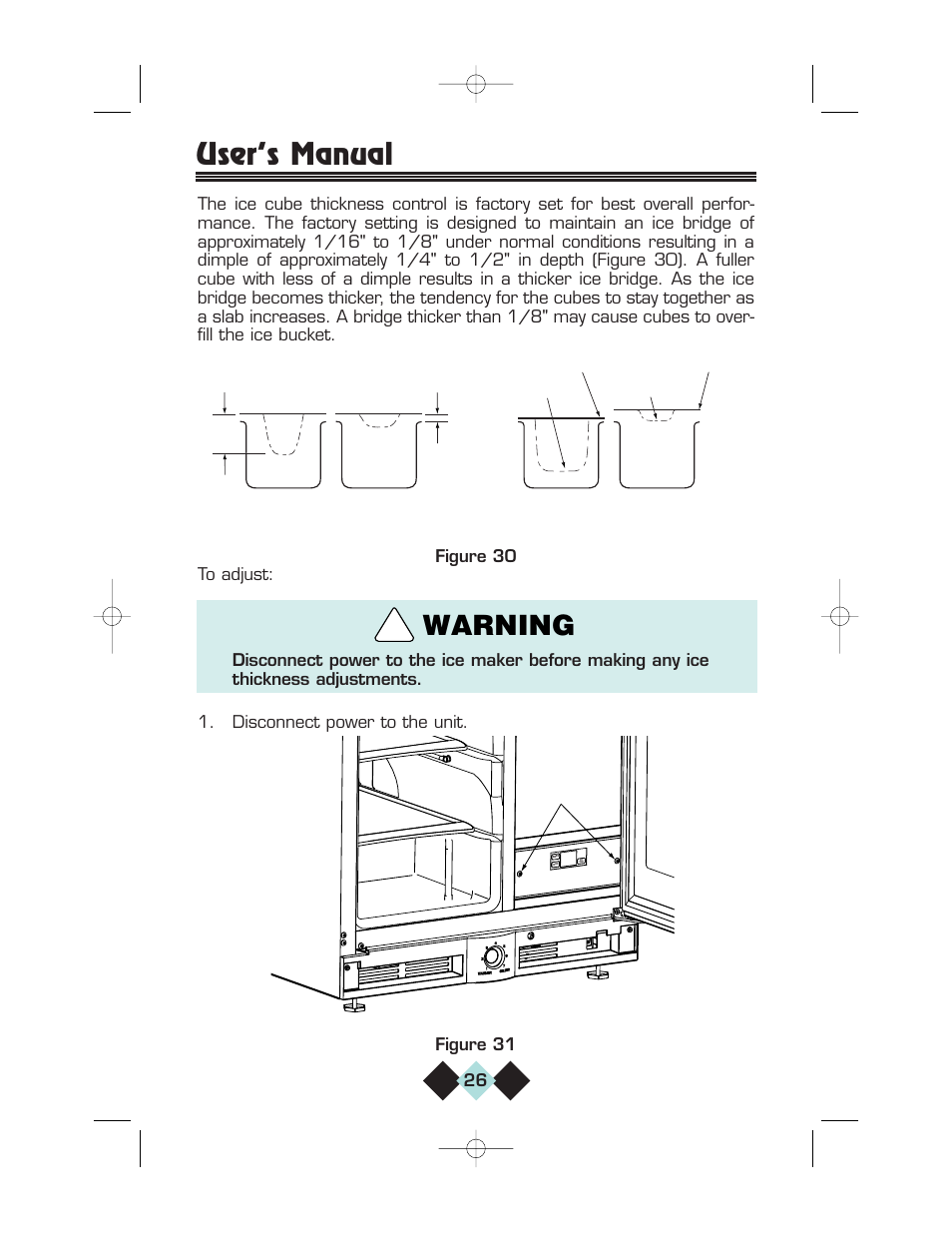 User’s manual, Warning | U-Line CLRCO2075 User Manual | Page 28 / 48