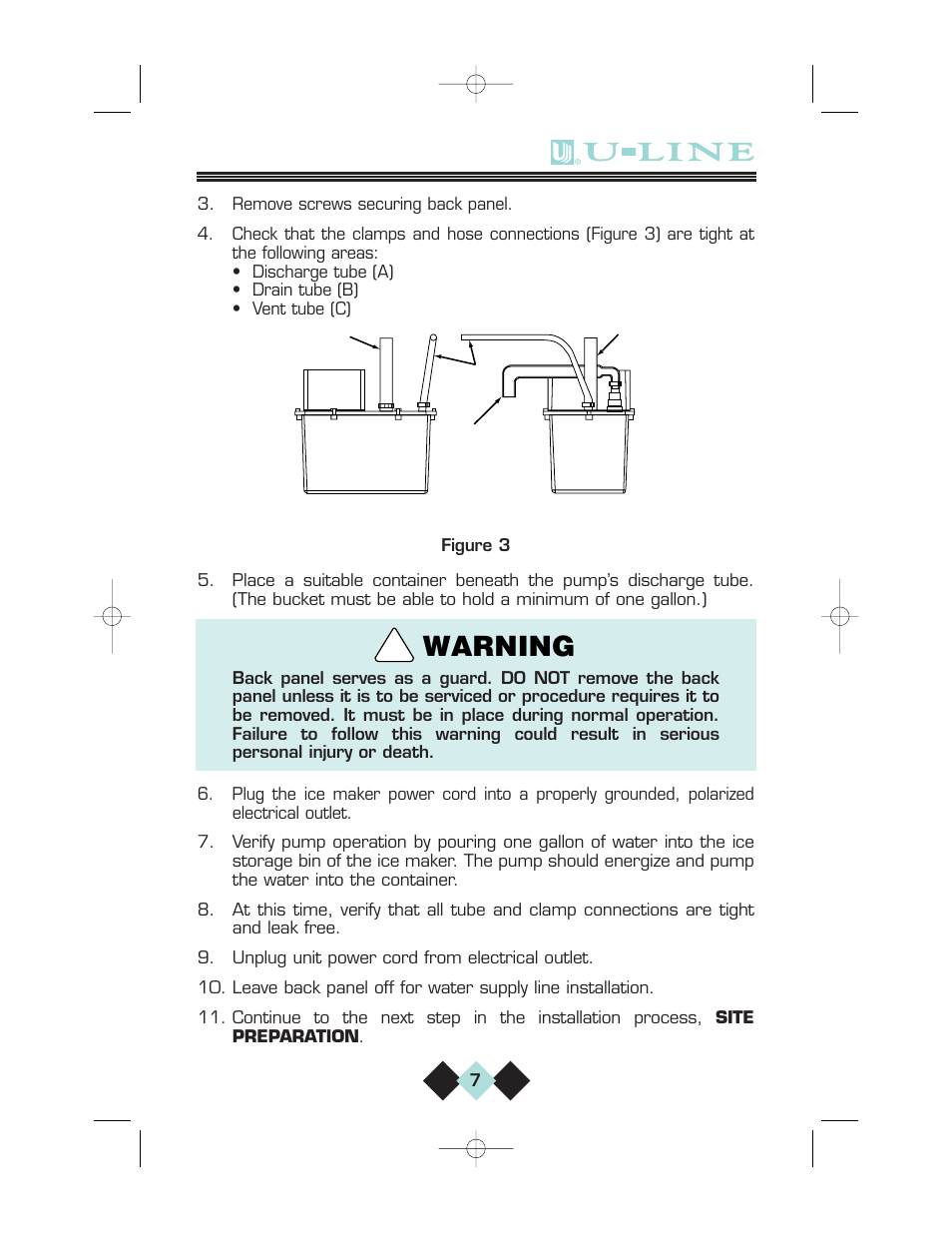 Warning | U-Line CLRCO2075 User Manual | Page 9 / 48