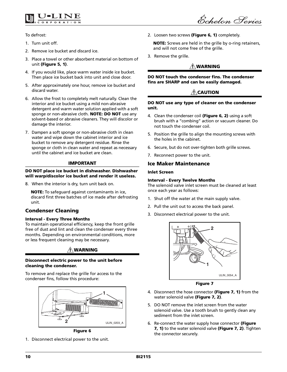 U-Line BI2115 User Manual | Page 10 / 20