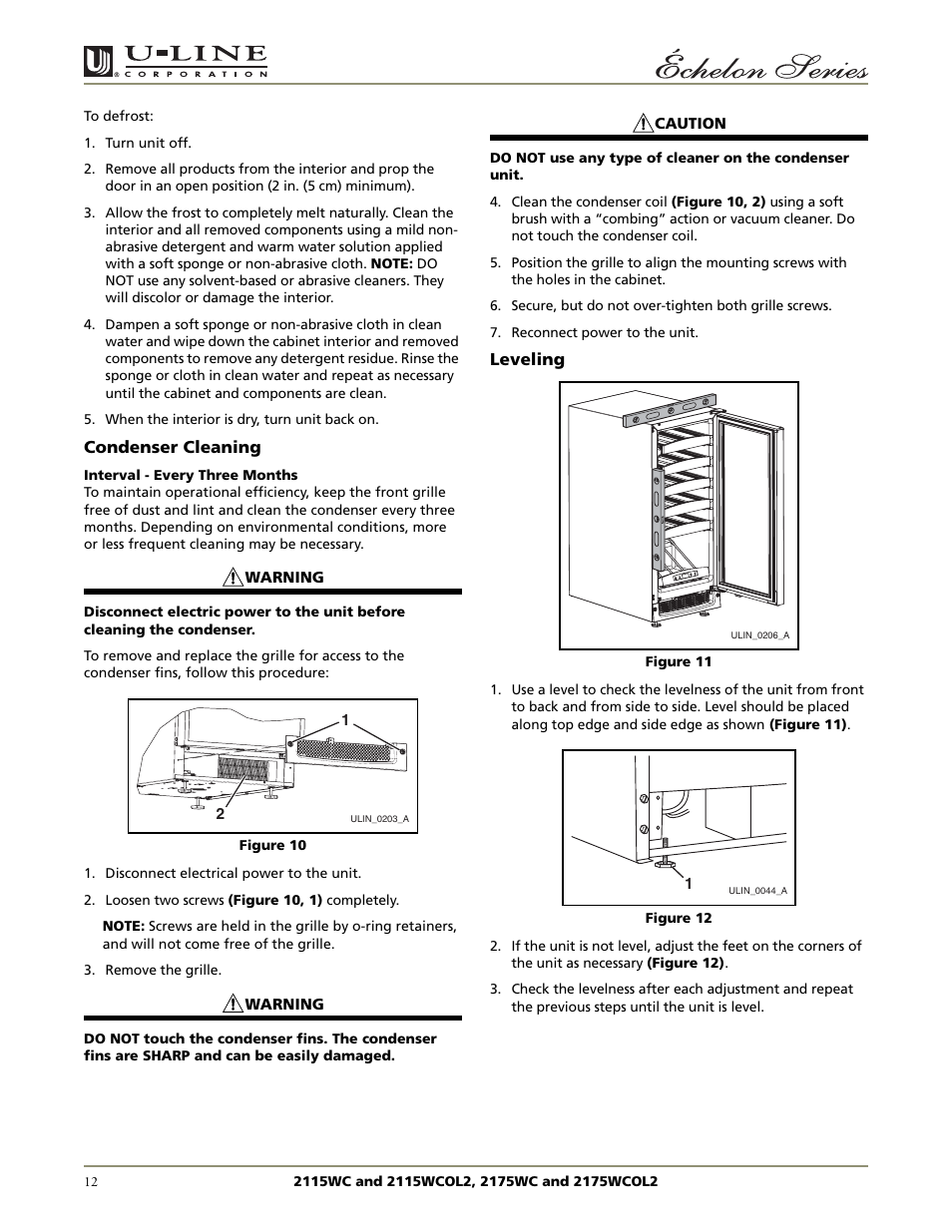 U-Line 2115WCOL2 User Manual | Page 12 / 20