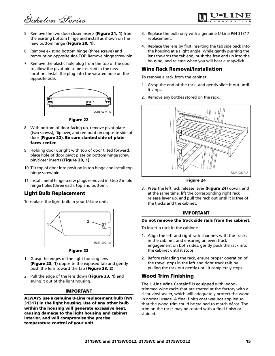 U-Line 2115WCOL2 User Manual | Page 15 / 20