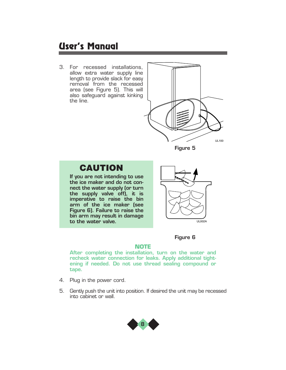 Caution, User’s manual | U-Line pmn User Manual | Page 10 / 32