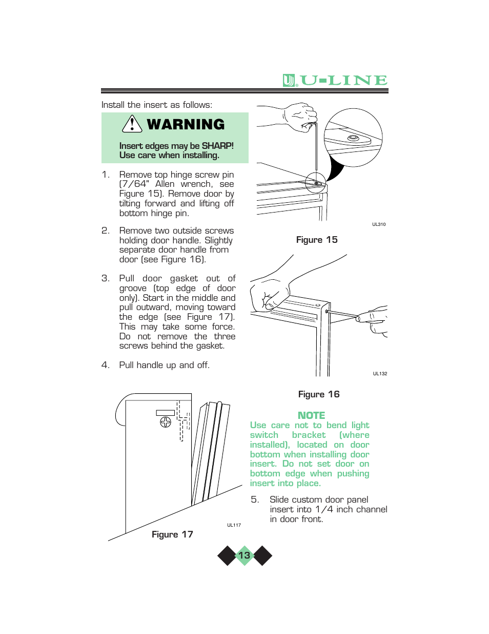 Warning | U-Line pmn User Manual | Page 15 / 32