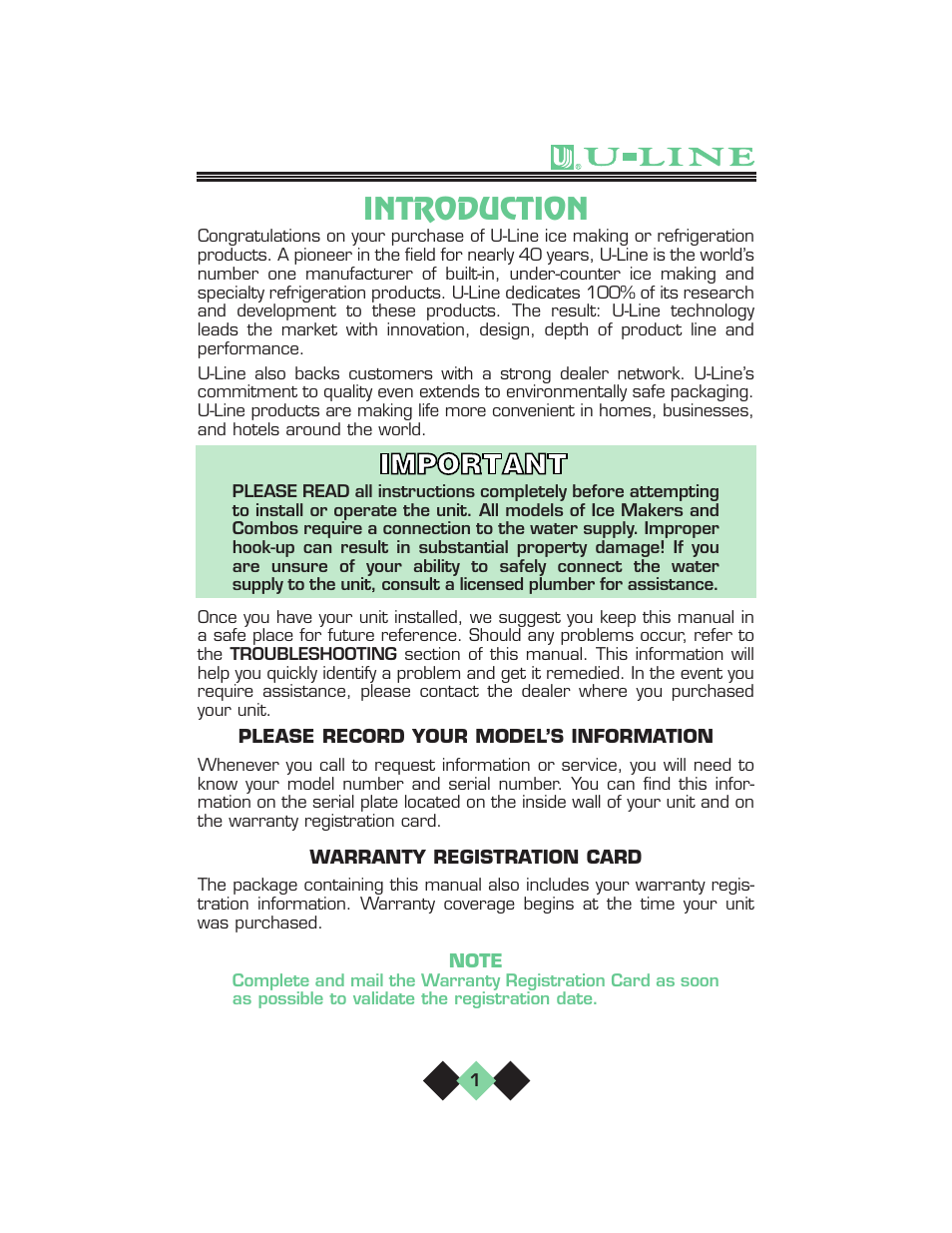 Introduction | U-Line pmn User Manual | Page 3 / 32