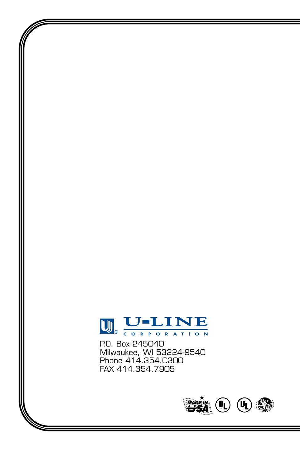 U-Line ICE-MAKER/REFRIGERATOR User Manual | Page 33 / 33