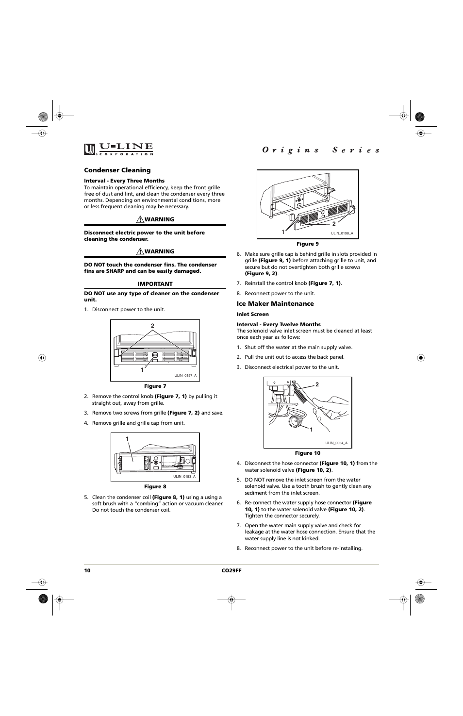 U-Line CO29FF User Manual | Page 10 / 20